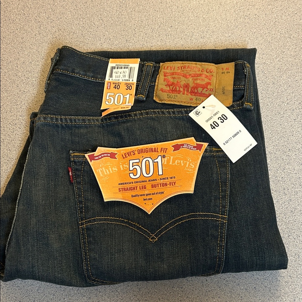 Levi's Men's 501 Straight Fit Jeans - Dark Wash